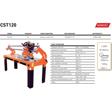 Norton Clipper NORTON CLIPPER CST120 Tischkreissäge für Baumaterialien