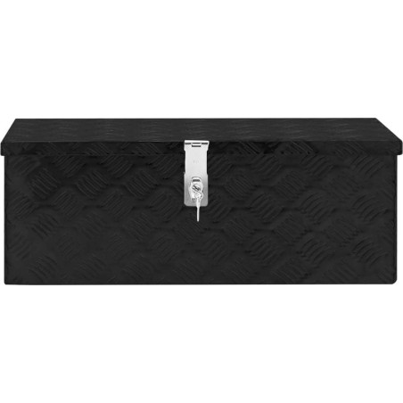 vidaXL Aufbewahrungskiste, schwarz, 70 x 31 x 27 cm, Aluminium