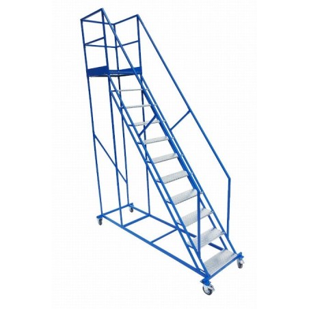 Stahl-Arbeitsbühne, fahrbar, 10 Stufen und Plattform (Standard)