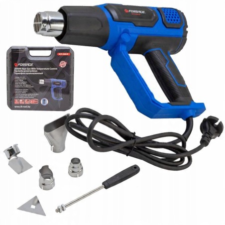 Elektrische Heißluftpistole mit Düsen (230 V, 50/60 Hz, 2000 W, 60/350/600 °C, 50/300/500 l/min)