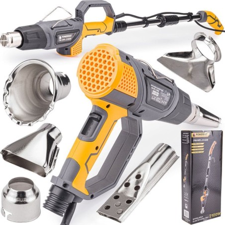 Powermat Heißluftgebläse – Elektrisches 3-in-1-Heißluftgebläse, 2000 W, mit Verlängerungskabel und 5 Düsen von Powermat