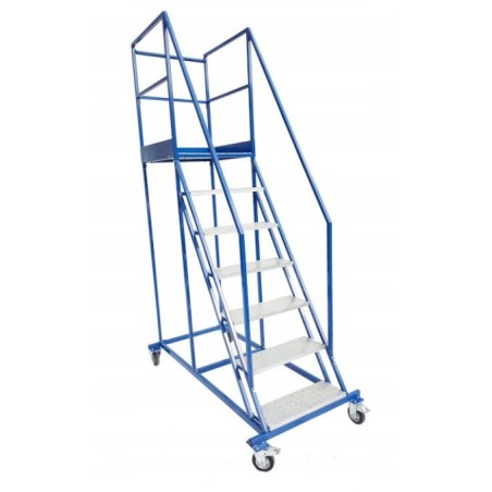 Stahl-Arbeitsbühne, fahrbar, 6 Stufen und Plattform (Standard)