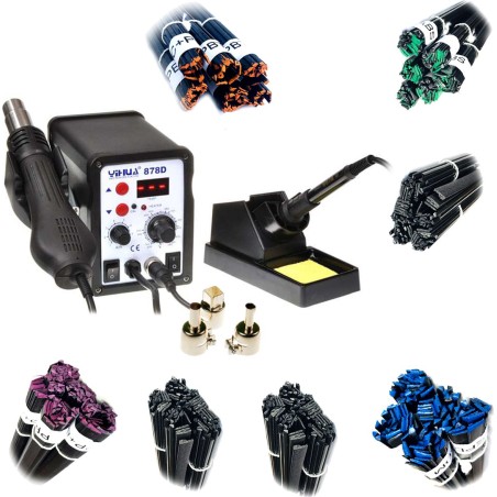 Techrebal Set: Kunststoffschweißgerät Yihua 878D + Klebstoff PLAST 1