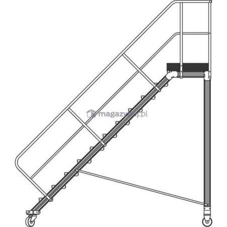 Lero Mobile Arbeitsbühne aus Aluminium (Höhe 98 cm, 4 Stufen, 4 Räder)