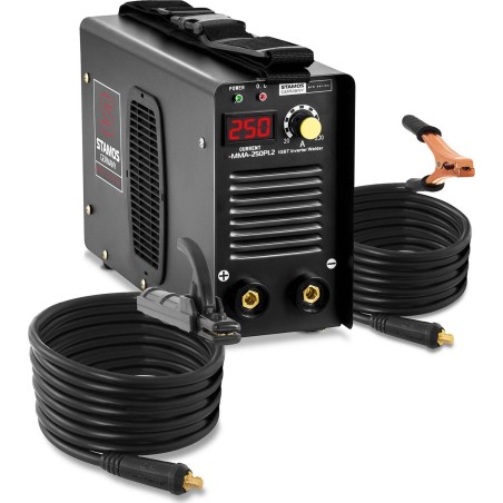 Stamos Kompaktes, zuverlässiges IGBT-MMA-Schweißgerät mit LED-Anzeige, 250 A, 230 V, S-MMA-250PI.2
