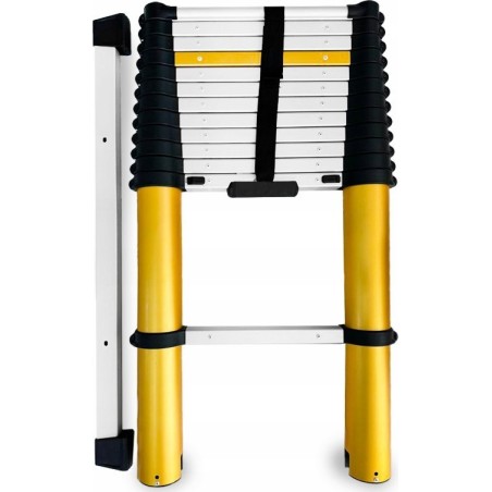 AWTools DRABEST Aluminium-Teleskopleiter, 13 Sprossen, 3,8 m, max. 150 kg