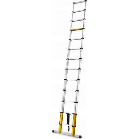 AWTools DRABEST Aluminium-Teleskopleiter, 13 Sprossen, 3,8 m, max. 150 kg