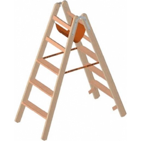 Beidseitig aufstellbare Holzleiter LAYHER 1020, 6 Sprossen