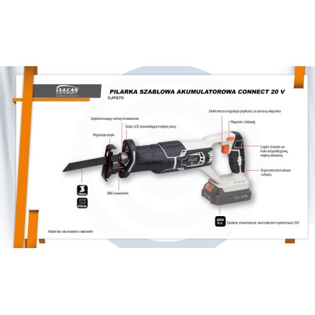 Vulcan-Säbelsäge, ohne Akku/Ladegerät, connect 20 V