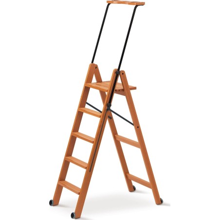 Holzleiter 182 x 50 cm TUSCANIA 5, braun  - Arredamenti