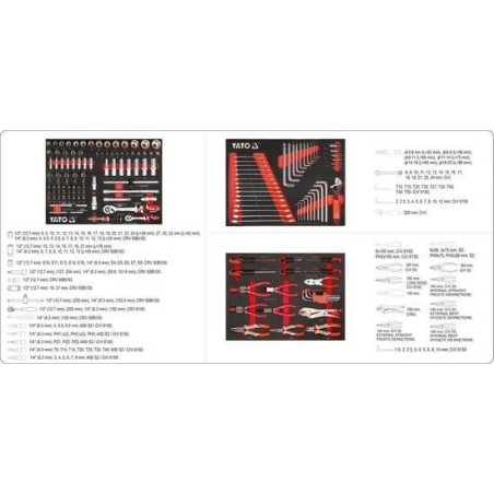 Yato-Werkzeugwagen mit 7 Schubladen und Zubehör (YT-55308)