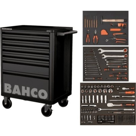 Bahco-Werkzeugwagen WERKSTATTWAGEN 7 SCHUBLADEN + 216 STÜCK WERKZEUGE (1 SET)