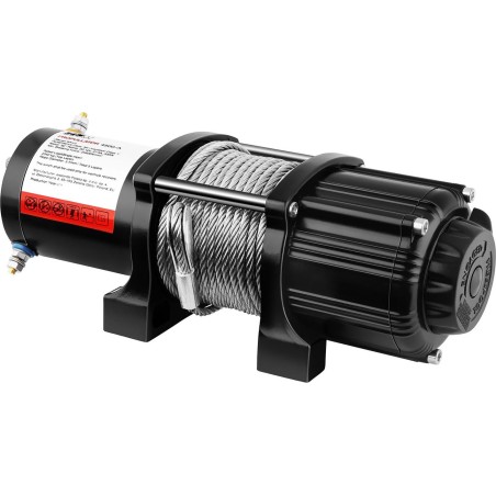 MSW Offroad-Seilwinde für Autos mit Fernbedienung, 15 m Seillänge, Zugkraft 2040 kg + 4-Tonnen-Block