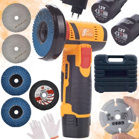 Rosfix-Schleifmaschine AKKU-WINKELSCHLEIFER ROSFIX 12 V + 6 SCHLEIFSCHEIBEN PRÄZISIONSKOFFER