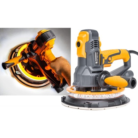 Powermat-Schleifmaschine Powermat PRO 1400 W Gips-Schleifmaschine + LED + Staubbeutel PM-DG-1400L-PRO