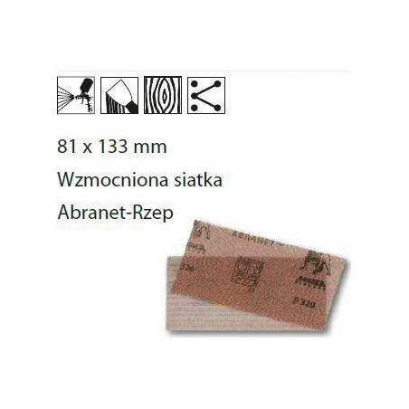 Schleifpapier von MIRKA ABRANET ABRASIVE MESH 81x133 P180 / 100 Stück