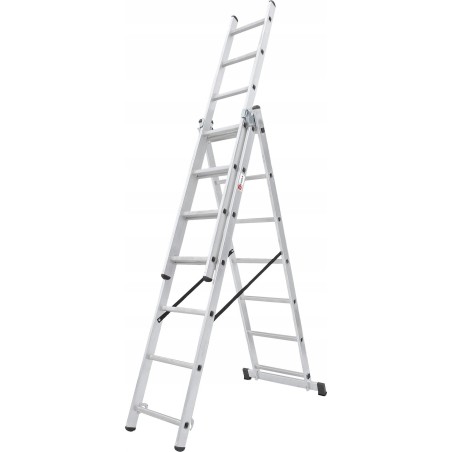 Kadax KADAX Aluminiumleiter 3x8, beidseitig nutzbar + Haken, 150 kg