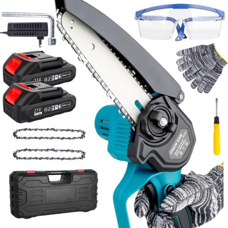 AKKU-Kettensäge für Äste, 6", handgeführte Mini-Kettensäge für Äste