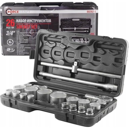 Forcekraft-Werkzeugset 26-teiliges Steckschlüsselset 3/4" – 1"  Sechskant   /FORCEKRAFT