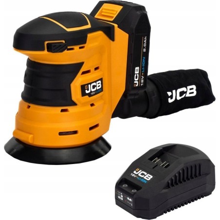 JCB-Schleifmaschine JCB EXZENTERSCHLEIFMASCHINE 18 V, 125 mm, 1 x 2,0 Ah, Tragetasche