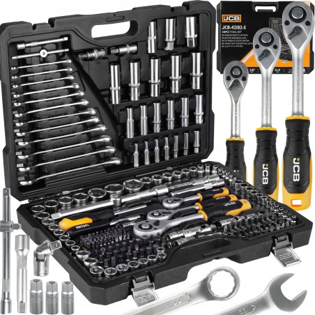 JCB-Werkzeugsatz JCB SCHRAUBENSCHLÜSSELSATZ 218-teilig 1/2" 3/8" 1/4"