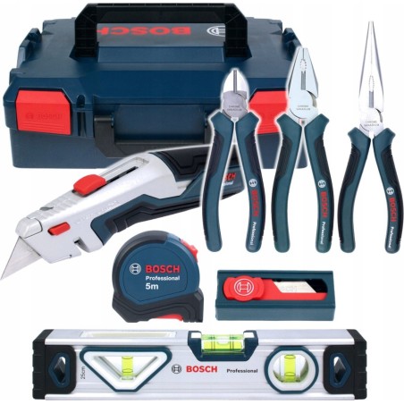 Bosch-Werkzeugset: Zangen- und Handwerkzeugset, 16-teilig, Zangensatz (blau, L-BOXX 102)