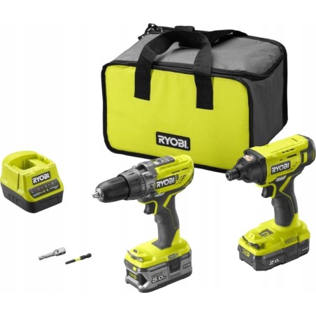 Ryobi-Werkzeugset Ryobi ONE+ R18PDID2-252S 1x2,0 Ah, 1x5,0 Ah