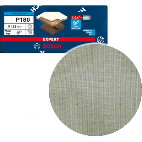 Bosch-Schleifmaschine Bosch Expert M480 Schleifblatt mit Netzstruktur, 125 mm, K180 (50 Stück, für Exzenterschleifer)