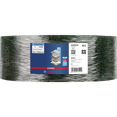 Bosch Expert Fleece-Schleifrolle N880 Allzweck, 100 mm x 10 m, Schleifblatt (grün, 10-Meter-Rolle, zum Handschleifen)
