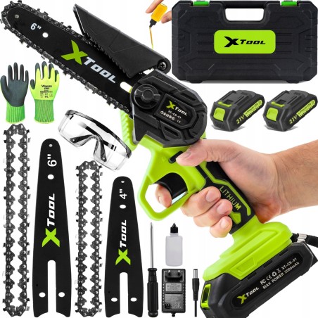 xTool Akku-Kettensäge für Äste – Handkettensäge 6" mit 2 Akkus