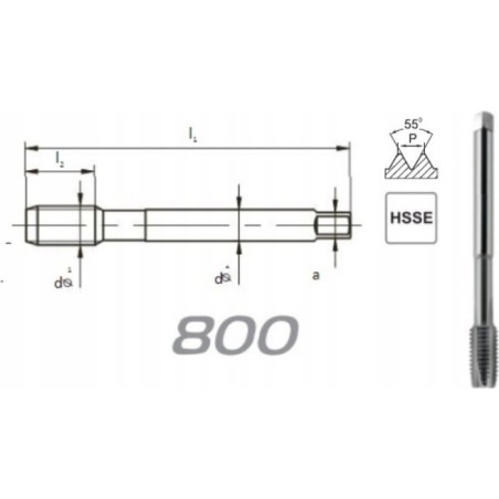 Fanar Gewindebohrer G 1" DIN-5156B HSSE 800 - D2-111101-3139