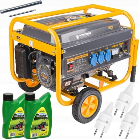 Powermat-Stromaggregat Generator 3000 W, 230 V, mit Rädern, AVR, PM-AGR-3000M2K