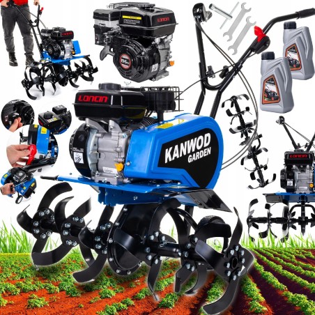Kanwod-Motorhacke – BENZINBETRIEBENE MOTORHACKE, BODENFRÄSE 85 CM, LONCIN 10 PS, KOMPLETTSET