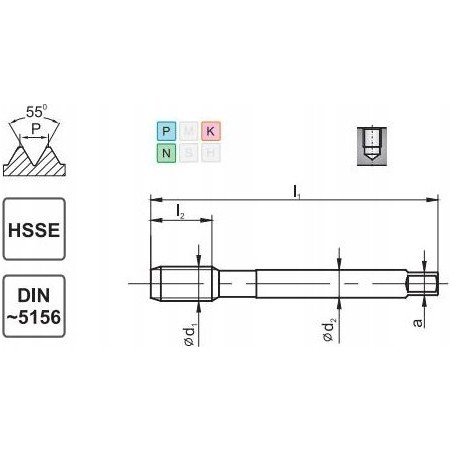Fanar Gewindebohrer G 1" DIN-5156C R40 HSSE 800 – D2-511101-3139