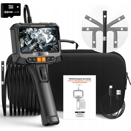 Inspektionskamera mit beweglichem Kopf, Endoskop, 32 GB