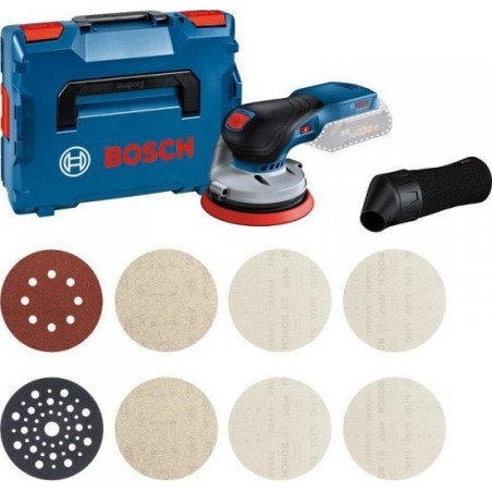 Bosch Akku-Exzenterschleifer GEX 18V-125 Professional + M480 Starter-Set (blau/schwarz, ohne Akku und Ladegerät)