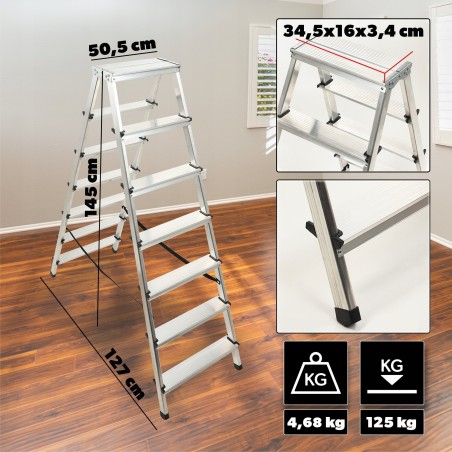 Kadax KADAX Aluminium-Doppelseitige Leiter 2x7