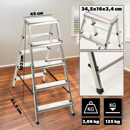 Kadax KADAX Aluminium-Doppeltreppe 2x5