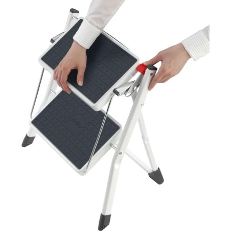 Hailo Hailo Leiter mit zwei Stufen und Mini-Podest, 45 cm, Stahl, 4310-001