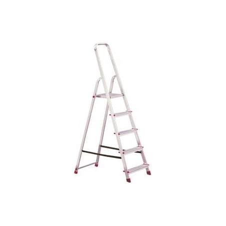 Krause Corda Einseitige freistehende Aluminiumleiter, 5 Sprossen (000729)