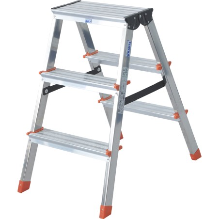 Krause Dopplo – freistehende, beidseitig nutzbare Aluminiumleiter mit 3 Sprossen (120397)