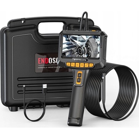 Inspektionskamera mit Endoskop und um 360° drehbarem Kopf, 5 FHD, IP, 9 LEDs, 8,5 mm, 5 m