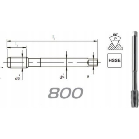 Fanar Gewindebohrer M18 DIN-376B (6H) HSSE 800