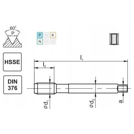 Fanar Gewindebohrer M18 DIN-376B (6H) HSSE 800
