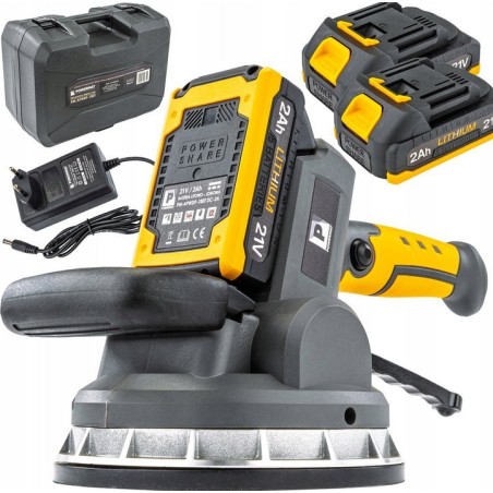 VIBRATIONS-SAUGNAPF ZUM VERLEGEN UND AUSRICHTEN VON FLIESEN – VIBRATOR 21 V, 2x Akku