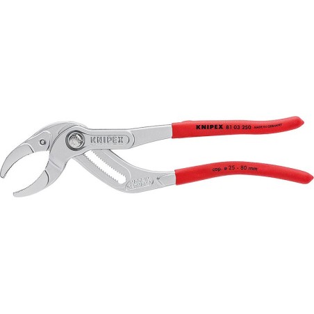 Knipex Zange für Sanitärsiphons und Verbindungsstücke, rutschfester Griff, 25–80 mm (81 03 250)