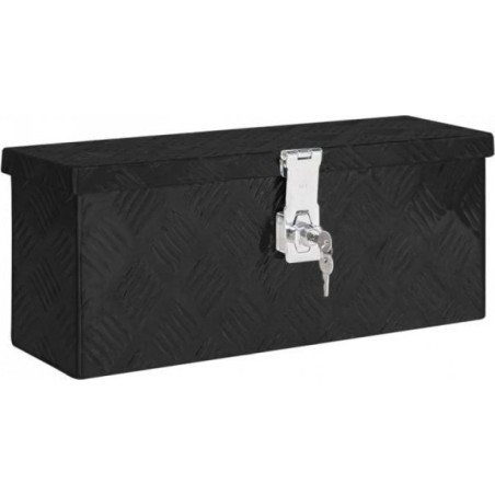 vidaXL Aufbewahrungsbox, schwarz, 50 x 20,5 x 15 cm, Aluminium