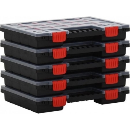 vidaXL Sortimentsboxen, 5 Stück, 34,5 x 25 x 5 cm, Polypropylen