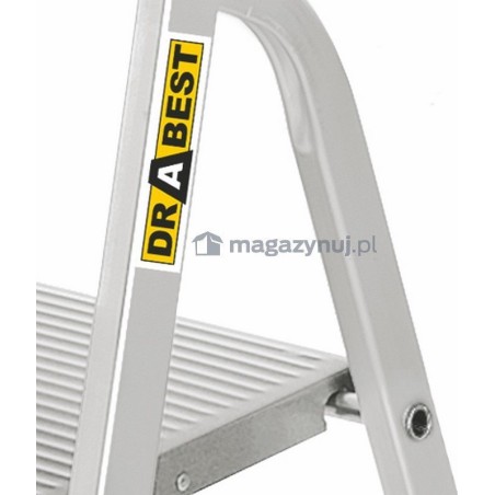 DRABEST Aluminiumleiter, 8 Sprossen, Tragkraft: 125–150 kg (Tragkraft 125 kg)