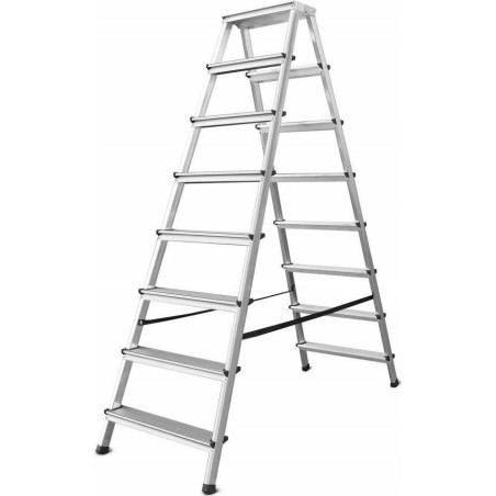 AWTools AW LEITER MIT SITZFLÄCHE, 8 STUFEN, 125 KG, AW23008